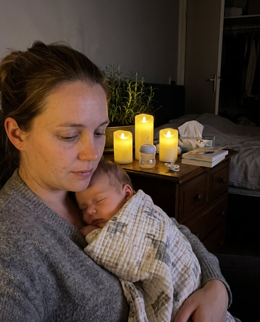 Klantfoto van Akaro kaarsen in een slaapkamer