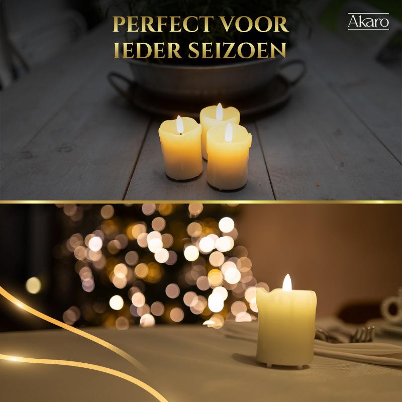 Set van 6 oplaadbare led kaarsen klein. Luxe oplaadbare kaarsen voor winter en zomer. 