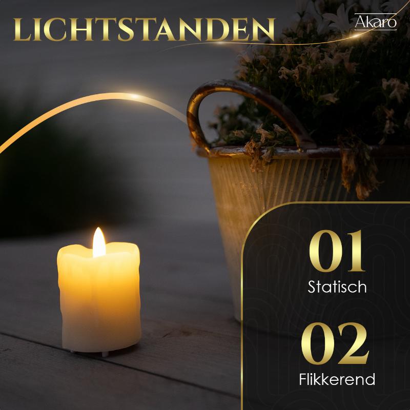 Set van 6 oplaadbare led kaarsen klein. Flikkerende kaars oplaadbaar met bewegende vlam. 