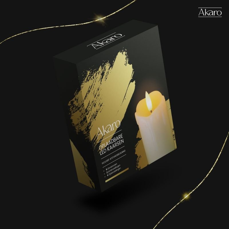 Set van 6 oplaadbare led kaarsen klein	met recyclebare verpakking. 5 dimstanden, 2 lichtsinstellingen en 4 tijdsinstellingen. 