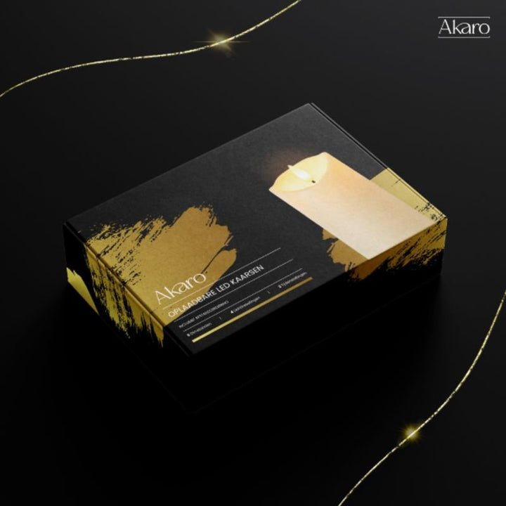 Set van 3 oplaadbare led kaarsen met recyclebare verpakking. 5 dimstanden, 2 lichtsinstellingen en 4 tijdsinstellingen. 