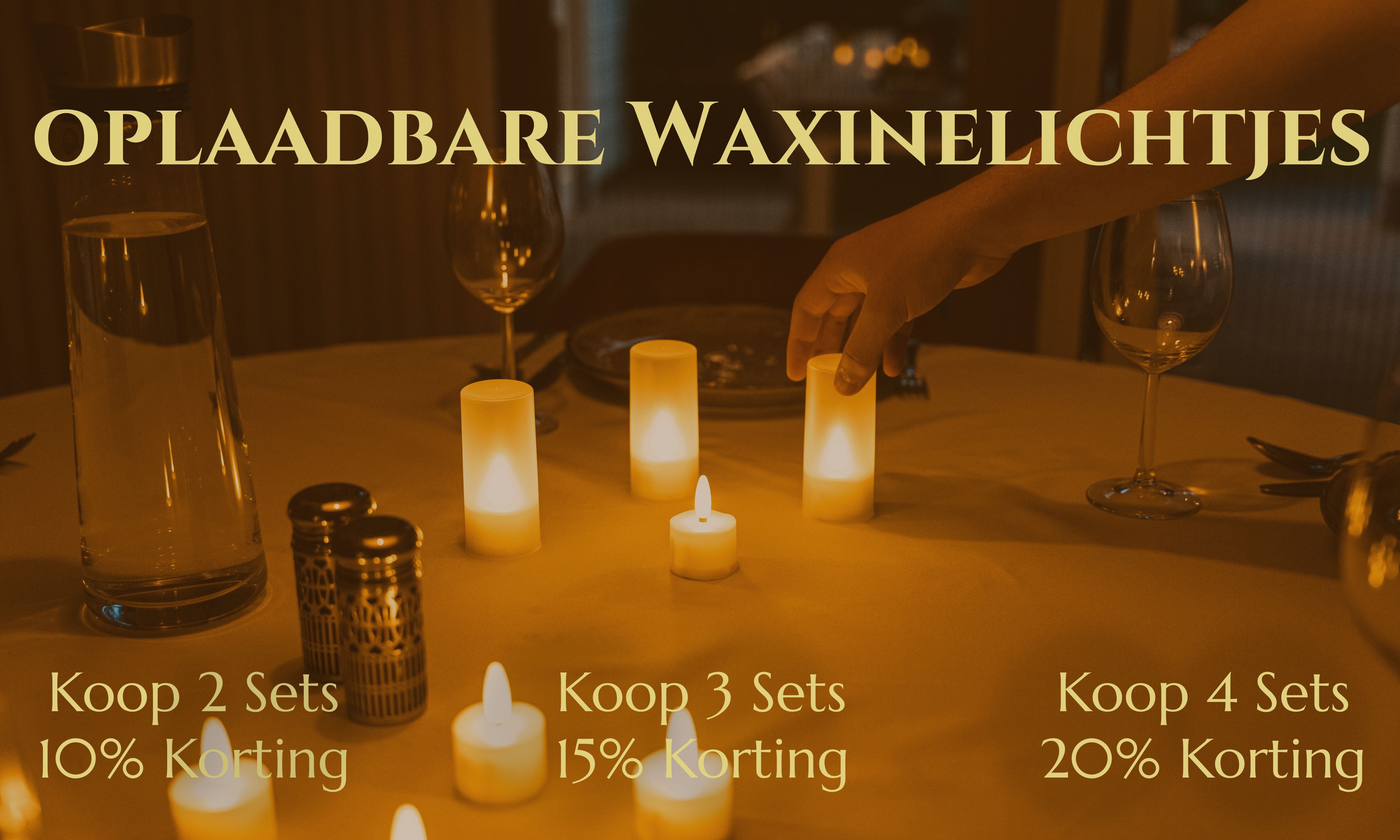 Oplaadbare waxinelichtjes tot 400 uur brandtijd – Sets van 12 Oplaadbare waxinelichtjes tot 400 uur brandtijd – Sets van 12